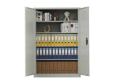 Two-Door Metal Cabinet Shelf Storage for Home Office Gym V63-844331