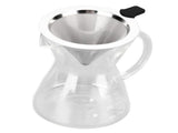 400ml Glass Coffee Pot Kettle Heat Resistant Pour Over Coffee Maker with Stainless Steel Filter for V1294-YM0714-3118210299212