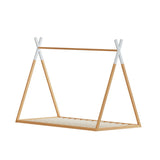 Artiss Bed Frame Wooden Kids House Single Frame Oak ENID WBED-ENID-S-OAK