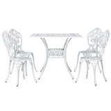 Gardeon Outdoor Dining Set 5 Piece Chairs Table Cast Aluminum Patio White FF-DINING-CALU-WH-AB