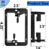 25 Pack Low Voltage Mounting Bracket, 1 Gang Flush Wall Plate, Drywall Cables Pass Through V1259-DP01-A-994