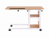 Artiss 3 Tier Adjustable Laptop Desk Tiltable Mobile Side Table Wheels Oak LA-DESK-C-60-2T-WD