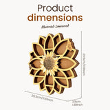 Sunflower Wall Hanging Wooden Display, Decor Storage in One, for Bedrooms Living Rooms Entryways V1366-AZ2-W-15574
