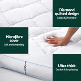 Giselle Bedding 1500GSM Bamboo Pillowtop Mattress Topper 10cm Thick Pad for Back Pain Relief, High TOPPER-BAM-10-D