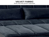 Sarantino Fenton Velvet 2-Seater Sofa Bed - Black SOFA-7007-VEL-BK