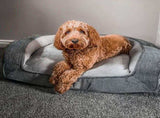 Plush Orthopedic Pet Sofa Bed with Bolstered Edges Ultra-Soft Sponge Filled Luxury Dog and Cat V1341-ZY-VP4G6H9L-PINK