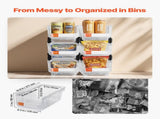 Plastic Stackable Bins, 37.7 x 21.5 x 18 cm , Plastic Containers for Organizing & V952-DDWLX6GZ14LTCARKA001V0