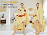 Burritos Tortilla Throw Blanket , Novelty Funny Round Blanket for Kids & Adults, Soft V1107-BURRITOS TORTILLA THROW BLANKET2-71 INCHES