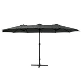 Instahut 4.57m Outdoor Umbrella Beach Pole Garden Tilt Black UMB-POLE-4-TR-BK