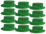 12x GLITTER TOP HAT Fancy Party Plastic Costume Tall Cap Fun Dress Up BULK - Green V563-12GLTRTOPHAT-GRN