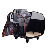 Pet Trolley Dog Cat Puppy Travel Wheeled Cart Portable Foldable Carrier Orange V238-SUPDZ-32884021428304