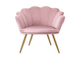 Artiss Armchair Velvet Dining Nursing Lounge Chair Metal Legs Pink UPHO-5002-VEL-PK