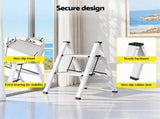Giantz 2 Step Ladder Multi-Purpose Folding Aluminium Light Weight Platform LD-H-ALU-S1-2STEP