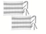 Rans Set of 2 Alfresco Cotton Chair Pads 40x40 cm - Striped Silver V442-RAN-CUSHION-CHAIRPADSTR-SILVER-SQ