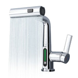 Kitchen Faucet with Pull Down Sprayer LED Temperature Display Adjustable Height and 360 Degrees V1294-YM0901-H47540S-UK