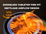 Portable Table Top Fire Pit with Stand, 8.5" Stainless Steel Mini Outdoor Low Smoke Burning Tabletop V1192-AZ-W-3104