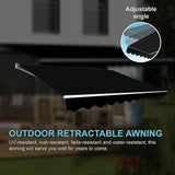 Motorised Outdoor Folding Arm Awning Retractable Sunshade Canopy Black 5.0m x 2.5m V63-842901