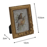 Antique Gold Metal Photoframe w Roses 15cm V637-19723PFR