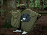 Green Cozy 4-in-1 Wearable Fleece Poncho Sleeping Bag - Multifunctional Camping Blanket with V888-ELOSUNG32563