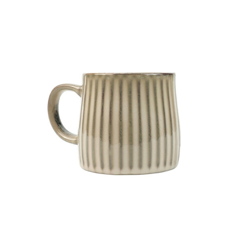 High-Fired Ceramic Stoneware Ribbed Stripe Mug 460ml Matt EARTHY BROWN V274-HA-LA-P0024808-YE