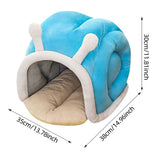 Snail Shape Enclosed Cat Bed Cave, Warm Cozy Hideaway Nest For Indoor Cats Kittens Small Dogs Winter V1369-AZ3-W-15153