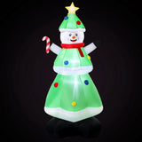 Jingle Jollys Christmas Inflatable Snowman Tree 2.75M Height LED Decorations Illuminated XMAS-INF-SNOWTREE-9FT