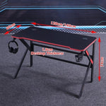 Gaming Desk Desktop PC Computer Desks Desktop Racing Table Office Laptop Home K-Shaped Legs Black V255-D2105-140CM-RGB