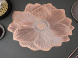 Rose Gold PVC Gold Foil Bottom Heat-Resistant Table Mats, Set of 8, Non-Slip, Waterproof Dining V888-ELOSUNG17651