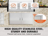 BBQ Access Door, 889x610 mm Double Outdoor Kitchen Door, Stainless Steel Flush Mount Door, Wall V952-SMMBSCJMYS35KPSP8V0