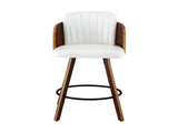 Artiss Wooden Bar Stools Swivel Kitchen Counter Stool Chair 58cm Seat Height BA-TW-W0099-WH