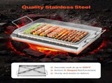 Stainless Steel Griddle, 17x13 inch Universal Flat Top Rectangular Plate, Gas Grill Griddle for BBQ V952-SCJPBXG1713IYPLMKV0