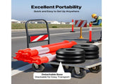 2 Pack Traffic Delineator Posts, 1140 mm Traffic Safety Cones with Fillable Base and Reflective V952-TCDZJTJSZHS4ZA5MR001V0