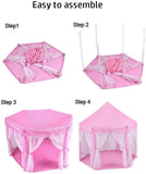 Princess Indoor Playhouse Toy Play Tent for Kids Toddlers with Mat Floor and Carry Bag V178-12755