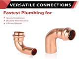 (Pack of 10) 3/4" x 3/4" Copper Press Fit 90 Degree Street Elbow Fittings For Copper Tube Connection V1258-DP02-C-2383