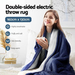 Giselle Electric Throw Rug Heated Blanket Washable Snuggle Flannel Winter Navy EB-THROW-RUG-DS-BL