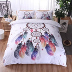 Dream catcher Printed Duvet Cover Set with Matching Pillowcases - white-Single V745-AQ042320S3