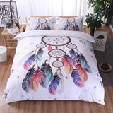 Dream catcher Printed Duvet Cover Set with Matching Pillowcases - white-King single V745-AQ042320KS3