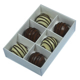 100 Pack of White Card Chocolate Sweet Soap Product Retail Gift Box - 6 Bay Compartments - Clear V382-100CHOC6BAY