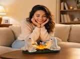 Halloween Decoration Ghost Campfire Night Light, Light Up Ghost Roasting Marshmallows Statue, V1369-AZ3-W-21691