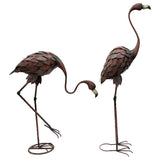 Set 2 Assorted Colour Rust Flamingos Statue 40x116cm V637-71639FLA