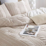 Tufted Boho Striped Embroidery Quilt/Doona/Duvet Cover Set - Super King Size V493-JHHI-SK15