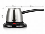 Electric Stainless Steel Coffee Kettle with Detachable Heating Base, 600W Fast Heating, Ideal for V1341-ZY-4H2NRWH7-SILVER