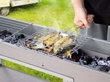 Portable Charcoal Grill Rectangular Folding Stainless Steel BBQ Grill L100xW18cm For Skewer and V985-PORTABLEGRILL