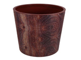 Rustic Wooden Look Trash Can Brown PP Versatile Use for Home and Office V1370-AZ4-08562