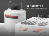 Liquid Nitrogen Tank, 10 L Aluminum Alloy Liquid Nitrogen Container, LN2 Tank Dewar with 6 Canisters V952-CZXYDG10L000IEX2HV0