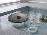 Solar-Powered Aquarium Air Pump with 2000mAh Backup Battery, Dual Outlets for Fish Tank, Pond & V1341-ZY-9SV8J3MK-BLACK