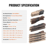 VEVOR 10 Pcs Gas Fireplaces, Large Ceramics for Fireplace Decorative, Heat-Resistant Wood V952-TCXWYM10YM00A45M1V0