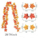 2M Artificial Fall Maple Leaf Garland V728-1005007243935153-I