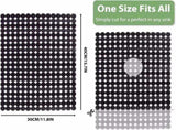 Sink mat - 2 pieces - 30x40cm - Sink insert - Rectangular - Dot design - Sink protection - Black V1188-NK-BOL-92