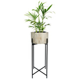 Natural Wood Potplanter on Cross Legged Stand 66cm V637-68114PLN